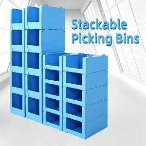 Custom Warehouse Shelf Used PP Stackable Storage Picking Bins Plastic Order Picking Bin