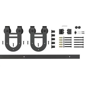 Single Door-Smoothly and Quietly Heavy Duty Sturdy Sliding Barn Door Hardware Kit Rail