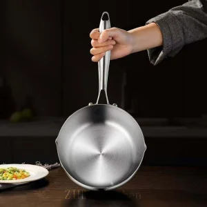 Thickened Food Grade Stainless Steel Milk Pan Non-Stick Uncoated Zihe Kitchen