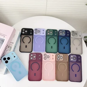 Funda de teléfono magnética translúcida de TPU