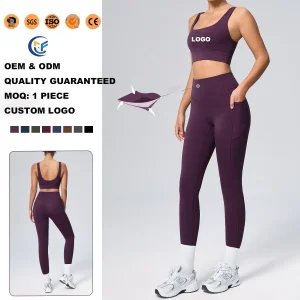 Roupas Esportivas Plus Size Leggings de Cintura Alta Conjunto de Yoga Roupas de Corrida Femininas Roupas de Fitness