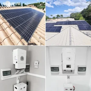 نظام الطاقة الشمسية الهجين غروات 30kw 3kw 10kw 20kw 25kw 30 كيلووات مجموعة كاملة من الألواح الشمسية مع البطارية