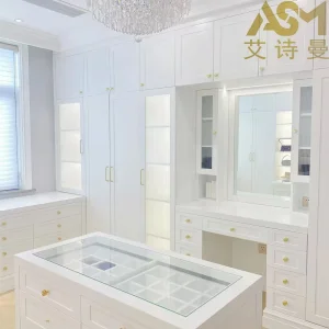 Asm Chinese Factory Prima Wooden Closet Modern Bedroom Solid Wood Particles Kids Glass Door Storage Wardrobe
