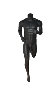 Window Display Luxury Brand Fiberglass Matte Grey Headless Sports Mannequin