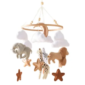 Custom Size Wooden Frame Baby Mobile Soft Toy