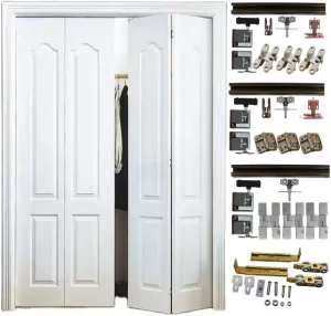 Replace Surface Mounted Barn Sliding Door and Window Hardware with Aluminum Alloy Pulley Track Rail Kit Flat Folding Wooden Door