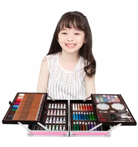 DIY Art Set Kids Art Supplies Wooden Case Kit