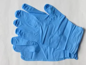 Blue Powdered Medical Grade Nitrile Examination Gloves