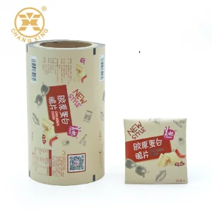 Custom Logo Printing Plastic Candy Snack Square Bags Package Roll Stock Hot Sealing Package