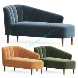 Chaise Lounge Wood Metal Rattan