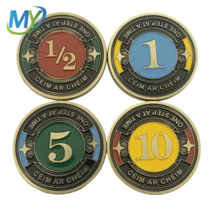 Factory Manufacturers Antique Brass Bronze Plated Commemorative Souvenir Gift Enamel Metal Challenge Coin No MOQ