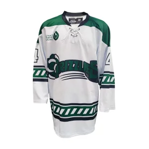 Custom Green Train Logo Ice Hockey Jersey Lace Neck Full Sublimation Printing Jerseys