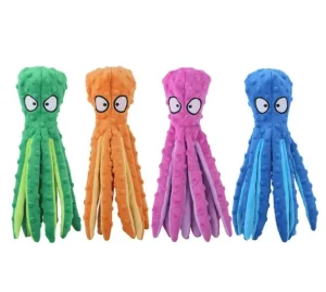 Octopus Squeaky Dog Toys No Stuff Chew Toy