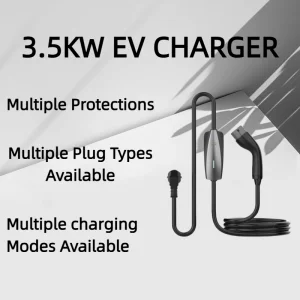 Guhe IP54 Portable EV Charger 3.5kw with UK/EU/Industrial Socket Stactic Contactor Single Phase Type 2.