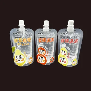 China High Barrier Transparent Stand Up Pouch With Spout