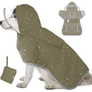 PVC Functional Stylish Adjustable Hood Waterproof Dogs Poncho Raincoat Rain Cape