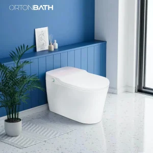 Ortonbaths Inodoro Inteligente Modern Toilet Bidet Combo with Bidet Built in Foot Sensing Auto Flush Remote Control Warm Water Smart Toilet
