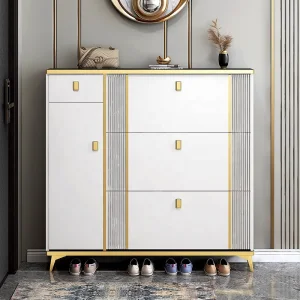 Rotating Slim Wooden Shoe Storage Cabinet Foldable Entrance Home Furniture Rotating Shoe Rack Storage Cabinet