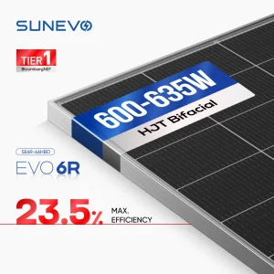 Módulo Solar Inteligente Sunevo Topcon Tipo N 600W 615W 630W Paneles Solares Bifaciales de Doble Cristal