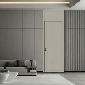 Wood Grain Surface Interior Room Waterproof Door WPC Door Wood Plastic Composite PVC Door for Wooden Interior Door Bedroom, Bathroom, Hotel, Apartment, School,