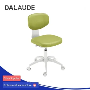 Height Adjustable Dental Stool with Backrest and Caster