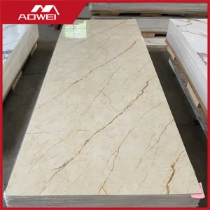 UV Cured Heat Resistant Stone Plastic Composite Marble Sheet for Laundry Room Sorting Counter