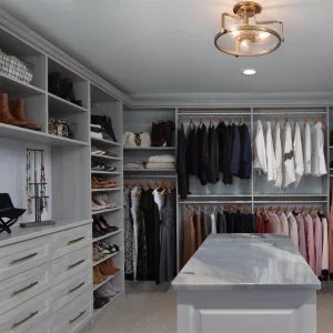 Modern Walk-in Closet System Organizer Multi-functional Save Space Clothes Cabinet Custom New Design Wooden Glass Bedroom Hotel