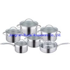 Food Grade 12PCS Stainless Steel Cookware Casserole Cooking Pot