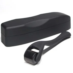 Private Label Matte Black Titanium Needles Derma Roller