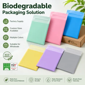 Biodegradable PE Plastic Ziplock Bags Custom Color &amp; Logo Self-Sealing Waterproof for E-commerce Packaging