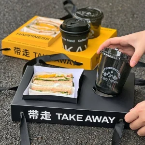ODM Customized Cafe Coffee Cup Hand-Held Paper Tray Box