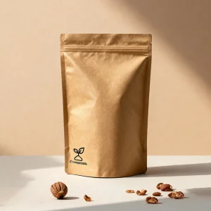 Custom Eco Compostable Pla Biodegradable Resealable Zipper Craft Kraft Paper Bags For Food Packaging