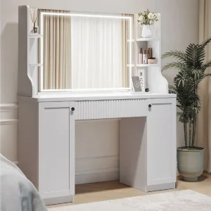 Dressing Table Large with Mirror Adjustable Brightness Bedroom Dressing Table Dresser