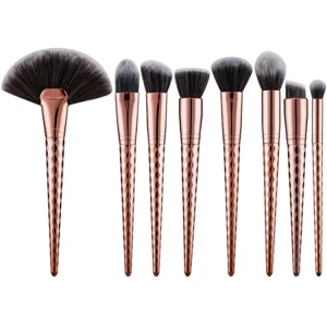 Luxury 8PCS Gold Makeup Brushes Brochas De Maquillaje Natural Synthetic Hair Powder Face Private Label Brush Set