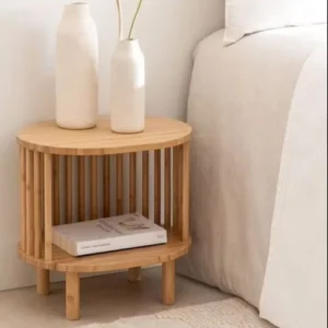 Handmade wooden side tables with simple frame and rustic top suitable for every room setting