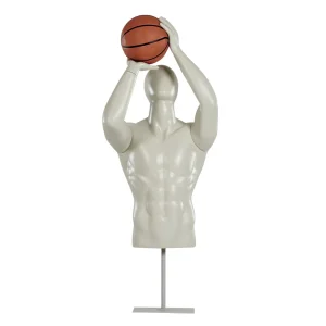Sport Basketball Pose Half Upper Body Male Mannequin for Fashion Store Display