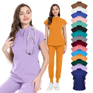 Conjunto de uniforme de enfermería profesional para hospital, joggers transpirables y suaves, uniforme de scrubs