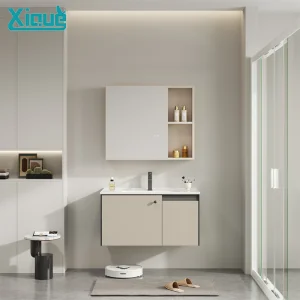 High Quality Aluminum Honeycomb Corner Double Sink Bathroom Cabinet Vanity for Hotel