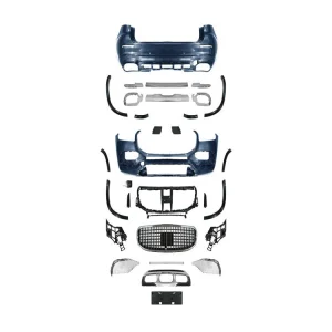 Novo Item com Kit de Carroceria Includedclips Mercedes GLS X167 W167 Facelift Frontal e Traseiro Maybach Para-choques Difusor Plástico