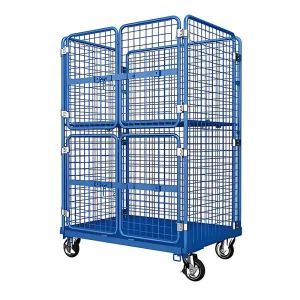 Safe Metal Cargo Transportation Trolleys Durable Steel Wire Logistics Cages for Efficient Light Duty Handling Foldable