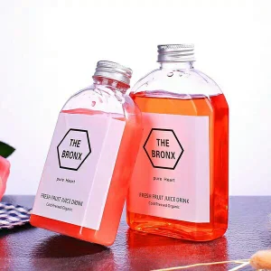 100ml 300ml Flat Flask Aluminum Cap Beverage Wine Ice Cold Brew Coffee Drinking Packaging Glass Bottle