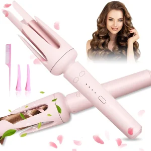 Automatic Pink Rotating Hair Curler Anti-Scald