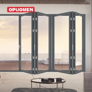 Modern Bi-Fold Impact-Resistant Glass Windows Hurricane Folding Design Aluminum Alloy Frame