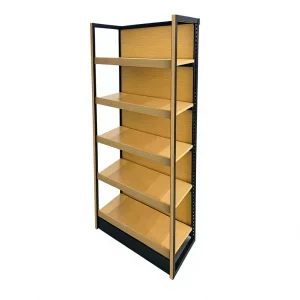 Custom Shop Supermarket Metal Wooden Grain Display Stand Gondola Shelving Single-sided Supermarket Shelves Super Market Racks