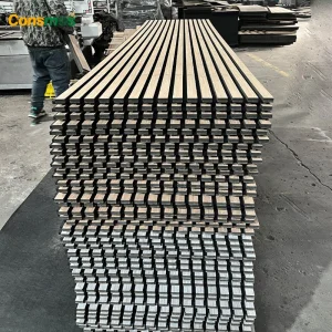 Natural Oak Slatted Sound Absorbing Ceiling Paneles De MDF Acoustic Panel Wood Wall