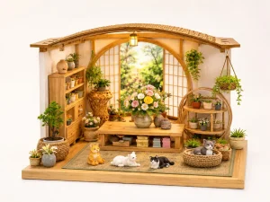 Cheap Japanese Floral Greenhouse DIY Miniature House Kit