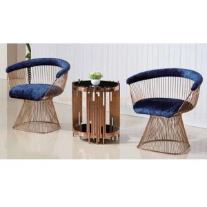 Hotel Furniture Balcony Multicolor Industrial Steel Wire Metal Coffee Dining Table Sid Table