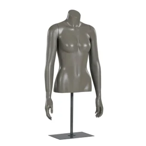 Adjustable Height Bust Female Half Body Mannequin Torso with Arm