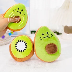 New Arrival Fruit Plush Toys For Dog Puppy Avocado Cute Pet Interactive Squeaky Toy Soft Squeak Dog Toy