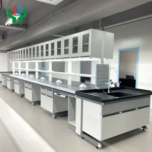 Lab Workstation Chemical Resistant Laboratory Furniture Table with Faucet for School Hospital